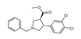 (3S,4R)-1-benzyl-4-(3,4-dichloro-phenyl)-pyrrolidine-3-carboxylic acid methyl ester结构式