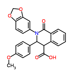 2-(1,3-Benzodioxol-5-yl)-3-(4-methoxyphenyl)-1-oxo-1,2,3,4-tetrahydro-4-isoquinolinecarboxylic acid结构式