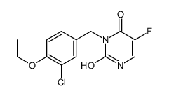 3-[(3-chloro-4-ethoxy-phenyl)methyl]-5-fluoro-1H-pyrimidine-2,4-dione structure