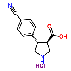 (TRANS)-4-(4-CYANO-PHENYL)-PYRROLIDINE-3-CARBOXYLIC ACID-HCL结构式