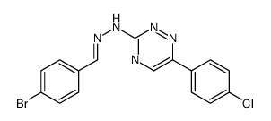 N-[(E)-(4-bromophenyl)methylideneamino]-6-(4-chlorophenyl)-1,2,4-triazin-3-amine结构式