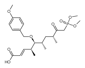 (4S,5S,6S,8R,E)-10-(dimethoxyphosphoryl)-5-((4-methoxybenzyl)oxy)-4,6,8-trimethyl-9-oxodec-2-enoic acid结构式