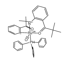 Ru(CO)(1-(2-aminophenyl)-2,2-dimethyl-1-propanone(-1H))(PPh3)(t-BuC(O)C6H4) Structure