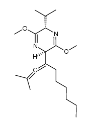 (2R,5S)-5-isopropyl-3,6-dimethoxy-2-(1-methyldeca-2,3-dien-4-yl)-2,5-dihydropyrazine结构式