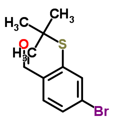 4-Bromo-2-[(2-methyl-2-propanyl)sulfanyl]benzaldehyde Structure