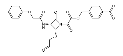 p-nitrobenzyl (2R,3R)-2-(2'-formylmethylthio)-4-oxo-3-phenoxyacetylaminoazetidine-1-oxalate结构式