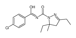 N-(4-chlorobenzoyl)-3,5-diethyl-5-methyl-4H-pyrazole-1-carboxamide Structure
