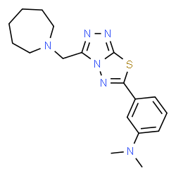 3-[3-(azepan-1-ylmethyl)[1,2,4]triazolo[3,4-b][1,3,4]thiadiazol-6-yl]-N,N-dimethylaniline结构式