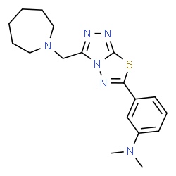 3-[3-(azepan-1-ylmethyl)[1,2,4]triazolo[3,4-b][1,3,4]thiadiazol-6-yl]-N,N-dimethylaniline structure