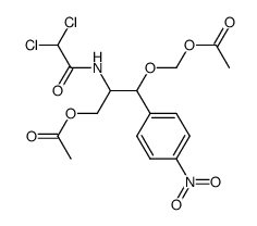 threo (+/-)-1-(acetoxymethoxy)-3-acetoxy-2-dichloroacetamido-1-p-nitrophenylpropane结构式