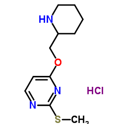 2-(Methylsulfanyl)-4-(2-piperidinylmethoxy)pyrimidine hydrochloride (1:1)结构式