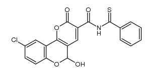 5-hydroxy-9-chloro-2-oxo-N-thiobenzoyl-2H,5H-pyrano[3,2-c]chromene-3-carboxamide结构式