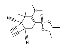 (4,4,5,5-Tetracyano-2-dimethylamino-3,3-dimethyl-cyclohex-1-enyl)-phosphonic acid diethyl ester结构式