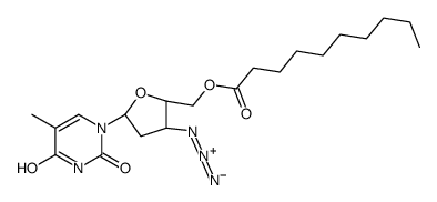 [(2S,3S,5R)-3-azido-5-(5-methyl-2,4-dioxopyrimidin-1-yl)oxolan-2-yl]methyl decanoate结构式