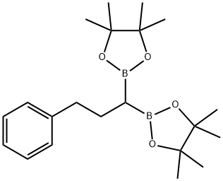 2,2'-(3-Phenylpropane-1,1-diyl)bis(4,4,5,5-tetramethyl-1,3,2-dioxaborolane) Structure