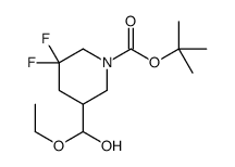 2-Methyl-2-propanyl 5-[ethoxy(hydroxy)methyl]-3,3-difluoro-1-pipe ridinecarboxylate Structure
