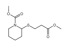 methyl 2-((3-methoxy-3-oxopropyl)thio)piperidine-1-carboxylate Structure