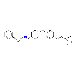 2-Methyl-2-propanyl 4-{[4-({[(1R,2S)-2-phenylcyclopropyl]amino}methyl)-1-piperidinyl]methyl}benzoate Structure