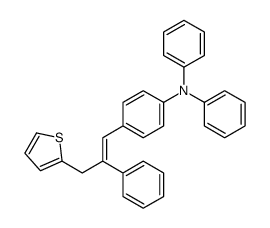 N,N-diphenyl-4-(2-phenyl-3-thiophen-2-ylprop-1-enyl)aniline结构式