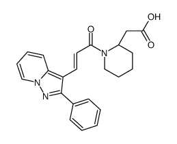 2-[(2R)-1-[(E)-3-(2-phenylpyrazolo[1,5-a]pyridin-3-yl)prop-2-enoyl]piperidin-2-yl]acetic acid Structure