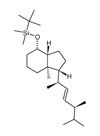 tert-Butyl-dimethyl-[7a-methyl-1-(1,4,5-trimethyl-hex-2-enyl)-octahydro-inden-4-yloxy]-silane结构式