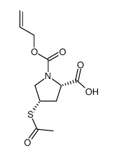 (3S,5S)-3-acetylthio-1-allyloxycarbonylpyrrolidin-5-carboxylic acid Structure