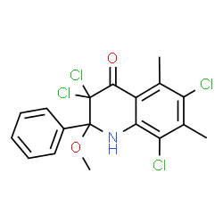 4(1H)-Quinolinone,3,3,6,8-tetrachloro-2,3-dihydro-2-methoxy-5,7-dimethyl-2-phenyl-结构式