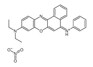 Ammonium, (5-anilino-9H-benzo(a)phenoxazin-9-ylidene)diethyl-, nitrate Structure