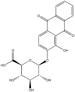 1-Hydroxy-2-anthraquinonyl beta-D-glucopyranosiduronic acid Structure