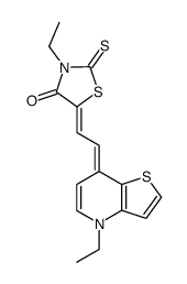 Rhodanine, 3-ethyl-5-2-(7-ethylthieno2,3-bpyridin-4(7H)-ylidene)ethylidene- Structure