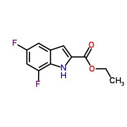 5,7-二氟-1H-吲哚-2-羧酸乙酯结构式
