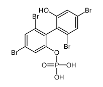 4,4',6,6'-tetrabromo-2'-hydroxy[1,1'-biphenyl]-2-yl dihydrogen phosphate structure