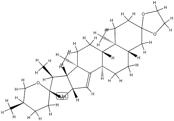 (25R)-3,3-(Ethylenebisoxy)-5α-spirost-14-ene结构式