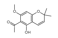 2,2-Dimethyl-6-acetyl-7-methoxy-2H-1-benzopyran-5-ol结构式