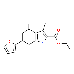 Ethyl 6-(2-furyl)-3-methyl-4-oxo-4,5,6,7-tetrahydro-1H-indole-2-carboxylate Structure