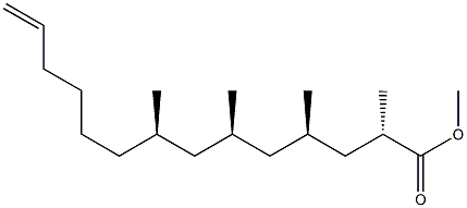 [2S,4R,6R,8R,(+)]-2,4,6,8-Tetramethyl-13-tetradecenoic acid methyl ester结构式