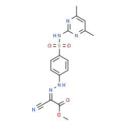 methyl cyano[(4-{[(4,6-dimethyl-2-pyrimidinyl)amino]sulfonyl}phenyl)hydrazono]acetate结构式