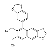 2,3-bis-(hydroxymethyl)-6,7-methylenedioxy-1-(3',4'-methylenedioxyphenyl)naphthalene结构式