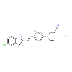 5-chloro-2-[2-[4-[(2-cyanoethyl)ethylamino]-o-tolyl]vinyl]-1,3,3-trimethyl-3H-indolium chloride结构式