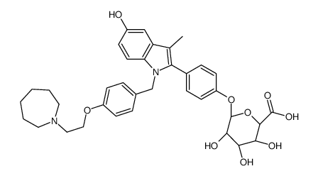 (2S,3S,4S,5R,6S)-6-[4-[1-[[4-[2-(azepan-1-yl)ethoxy]phenyl]methyl]-5-hydroxy-3-methylindol-2-yl]phenoxy]-3,4,5-trihydroxyoxane-2-carboxylic acid结构式