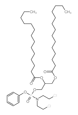 Tetradecanoic acid,1-[[[[bis(2-chloroethyl)amino]phenoxyphosphinyl]oxy]methyl]-1,2-ethanediylester (9CI)结构式