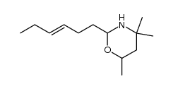 2-hex-3-enyl-4,4,6-trimethyl-[1,3]oxazinane结构式