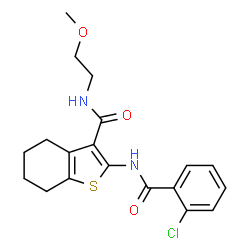 2-[(2-Chlorobenzoyl)amino]-N-(2-methoxyethyl)-4,5,6,7-tetrahydro-1-benzothiophene-3-carboxamide结构式