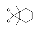 7,7-dichloro-1,6-dimethylbicyclo[4.1.0]hept-3-ene结构式