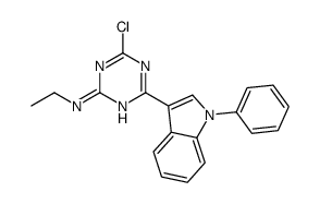 3-[4-Chloro-6-(ethylamino)-1,3,5-triazin-2-yl]-1-phenyl-1H-indole, {3-[4-Chloro-6-(ethylamino)-1,3,5-triazin-2-yl]-1H-indol-1-yl}benzene结构式