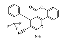 2-amino-5-oxo-4-[2-(trifluoromethyl)phenyl]-4H-pyrano[3,2-c]chromene-3-carbonitrile Structure