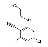 6-chloro-2-(2-hydroxyethylamino)-4-methylpyridine-3-carbonitrile Structure