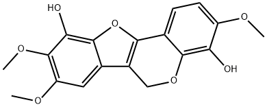 3,8,9-Trimethoxy-6H-benzofuro[3,2-c][1]benzopyran-4,10-diol structure