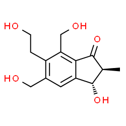 (2S,3S)-2,3-Dihydro-3-hydroxy-6-(2-hydroxyethyl)-5,7-bis(hydroxymethyl)-2-methyl-1H-inden-1-one结构式