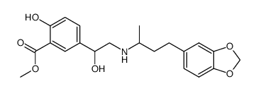 methyl 5-[2-[[3-(1,3-benzodioxol-5-yl)-1-methylpropyl]amino]-1-hydroxyethyl]-2-hydroxybenzoate结构式